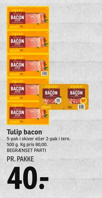 SPAR Tulip bacon tilbud