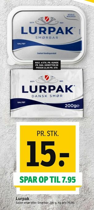 SPAR Lurpak tilbud