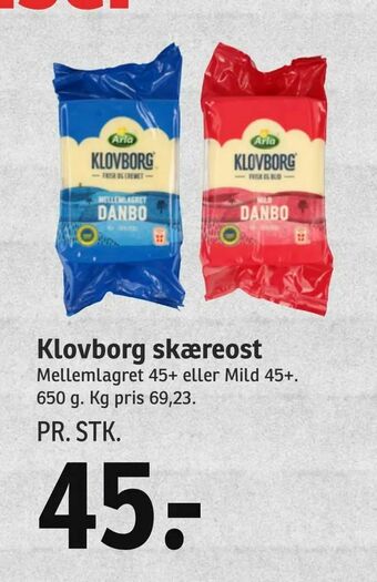 SPAR Klovborg skæreost tilbud