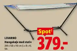 Lidl Livarno hængekøje med stativ 290 x 120 x 110 cm (l x b x h). stk. tilbud