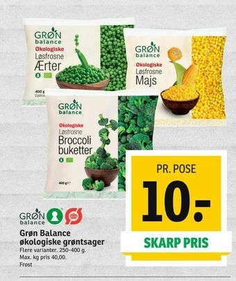 SPAR Grøn Balance økologiske grøntsager tilbud