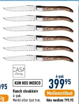 Imerco Ranch steakkniv, 6-pak tilbud
