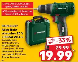 Kaufland DE PARKSIDEⓇ Akku-Bohr- schrauber 20 V PBSSA 20-Li tilbud