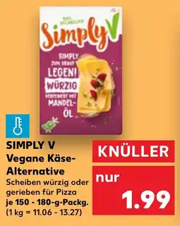 Kaufland DE SIMPLY V Vegane Käse- Alternative tilbud