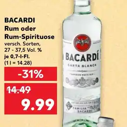Kaufland DE BACARDI Rum oder Rum-Spirituose tilbud