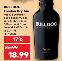 Kaufland DE BULLDOG London Dry Gin tilbud