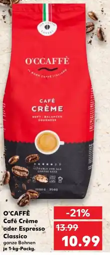 Kaufland DE O'CCAFFE Café Crème oder Espresso Classico tilbud