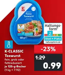 Kaufland DE K-CLASSIC Teewurst tilbud