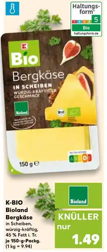Kaufland DE K-BIO Bioland Bergkäse tilbud