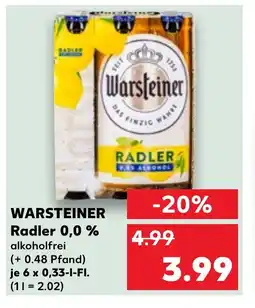 Kaufland DE WARSTEINER Radler 0,0 % tilbud