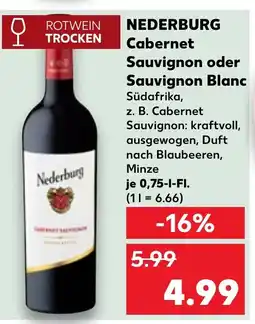 Kaufland DE NEDERBURG Cabernet Sauvignon oder Sauvignon Blanc tilbud