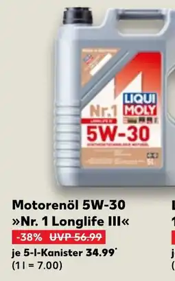 Kaufland DE Motorenöl 5W-30 Nr. 1 Longlife III tilbud