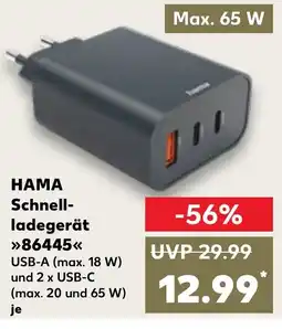 Kaufland DE HAMA Schnell- ladegerät 86445 tilbud