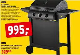 jem & fix GASGRILL MED 3 BRÆNDERE tilbud
