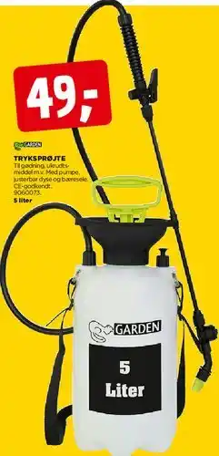 jem & fix Tryksprøjte 5 liter tilbud