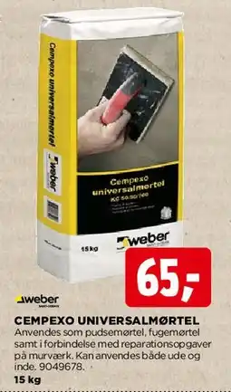 jem & fix Cempexo Universalmørtel tilbud