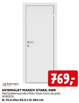 jem & fix Hvidmalet massiv stabil dør tilbud