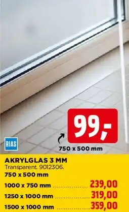 jem & fix Akrylglas 3 mm tilbud