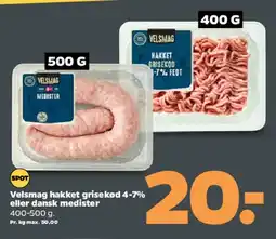 Netto Velsmag hakket grisekød eller dansk medister tilbud