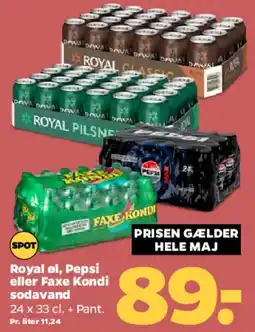 Netto Royal, Pepsi eller Faxe Kondi (kasse) tilbud