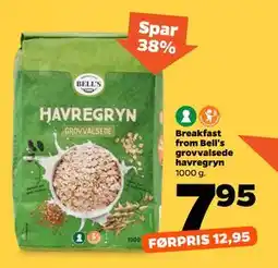 Netto Breakfast from Bell's grovvalsede havregryn tilbud