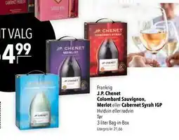 Citti J.P. Chenet Colombard Sauvignon, Merlot eller Cabernet Syrah IGP tilbud