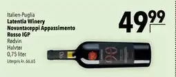 Citti Latentia Winery Novantaceppi Appassimento Rosso IGP tilbud