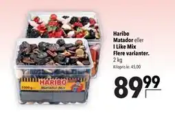 Citti Haribo Matador. eller. I Like Mix Flere varianter tilbud