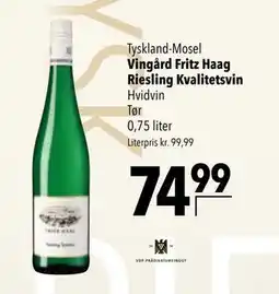 Citti Vingård Fritz Haag Riesling Kvalitetsvin tilbud