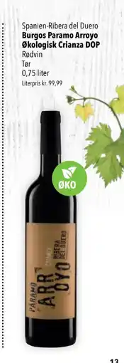 Citti Burgos Paramo Arroyo Økologisk Crianza DOP tilbud