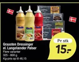 Fakta Tyskland Graasten Dressinger el. Langelænder Pølser tilbud