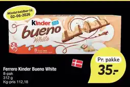 Fakta Tyskland Ferrero Kinder Bueno White tilbud