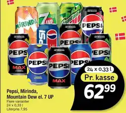 Fakta Tyskland Pepsi, Mirinda, Mountain Dew el. 7 UP tilbud