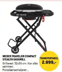 XL-BYG Weber traveler compact stealth gasgrill TRANSPORTABEL tilbud