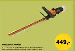 XL-BYG Worx hækkeklipper 20v tilbud