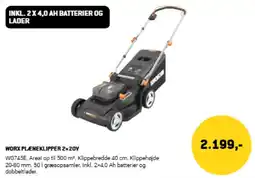 XL-BYG Worx pleneklipper 2x20v tilbud