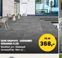 XL-BYG Gare graphite udendørs keramisk flise tilbud