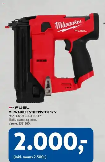 Davidsen Milwaukee stiftpistol 12 v tilbud