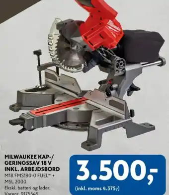 Davidsen Milwaukee kap-/ geringssav 18 v inkl. arbejdsbord tilbud