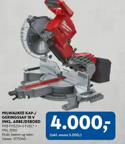 Davidsen Milwaukee kap-/ geringssav 18 v inkl. arbejdsbord tilbud