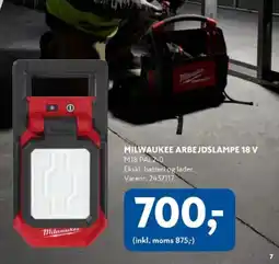 Davidsen Milwaukee arbejdslampe 18 v m18 pal2-0 tilbud