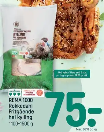 REMA 1000 Rokkedahl Fritgående hel kylling tilbud