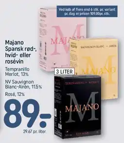REMA 1000 Majano Spansk rød-, hvid- eller rosévin, 3 liter tilbud