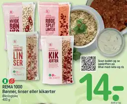 REMA 1000 Bønner, linser eller kikærter (pakninger) tilbud
