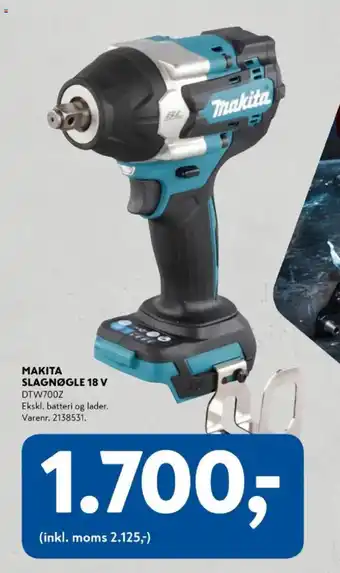 Davidsen Makita Slagnøgle 18 v tilbud