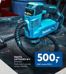 Davidsen Makita Luftpumpe 18 v tilbud