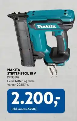 Davidsen Makita Stiftepistol 18 v tilbud