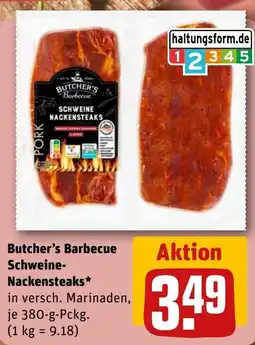 REWE DE Butcher's Barbecue Schweine- Nackensteaks tilbud
