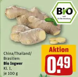REWE DE China/Thailand/ Brasilien: Bio Ingwer tilbud