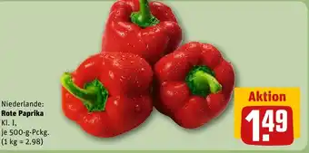 REWE DE Niederlande: Rote Paprika tilbud